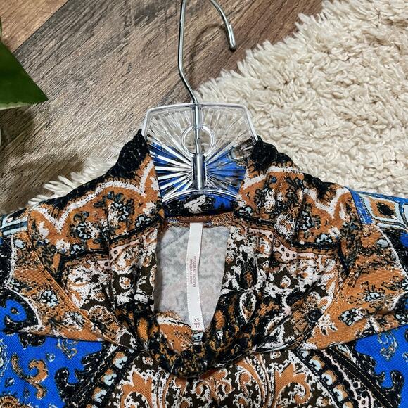 Free People XS Eclipse Combo Paisley Pattern Turtleneck Dolman Chase Me Top - Picture 5 of 7